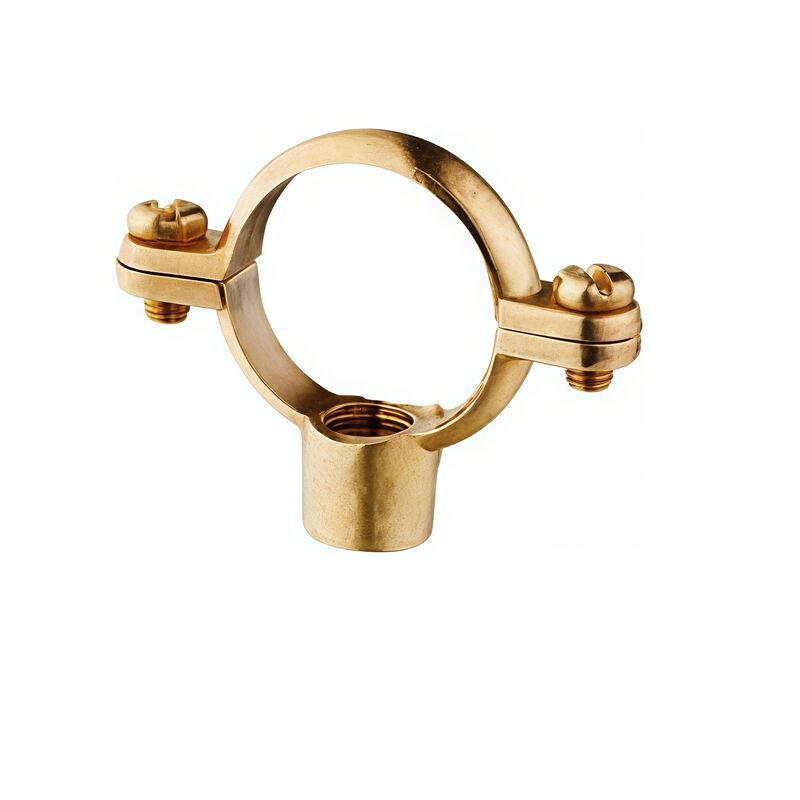 Easy to Install Brass Pipe Clamp with Durable Brass Material and Protective Surface Treatment for Plumbing and Industrial